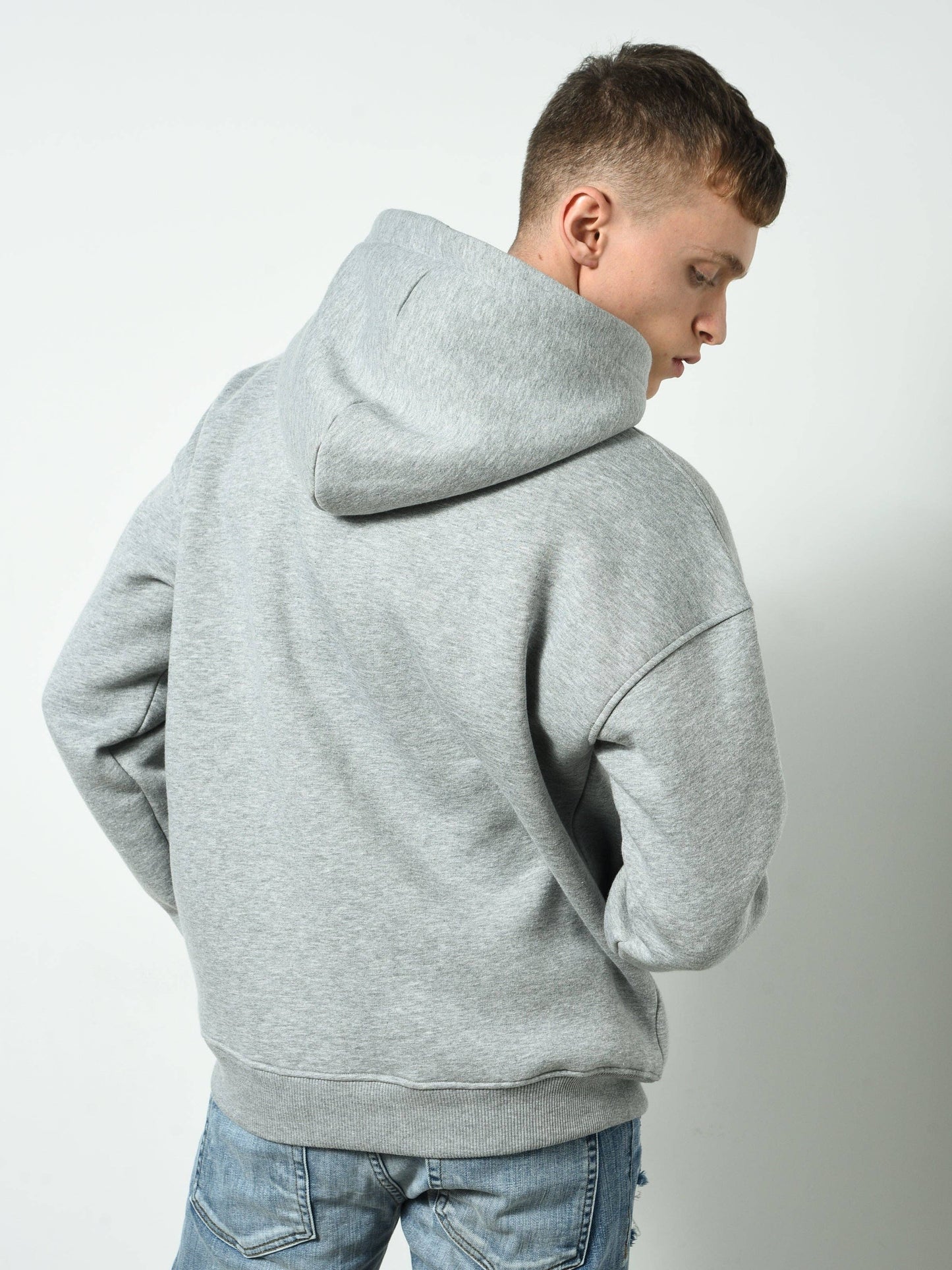 Grey Oversize Hoodie - 100% Cotton: S