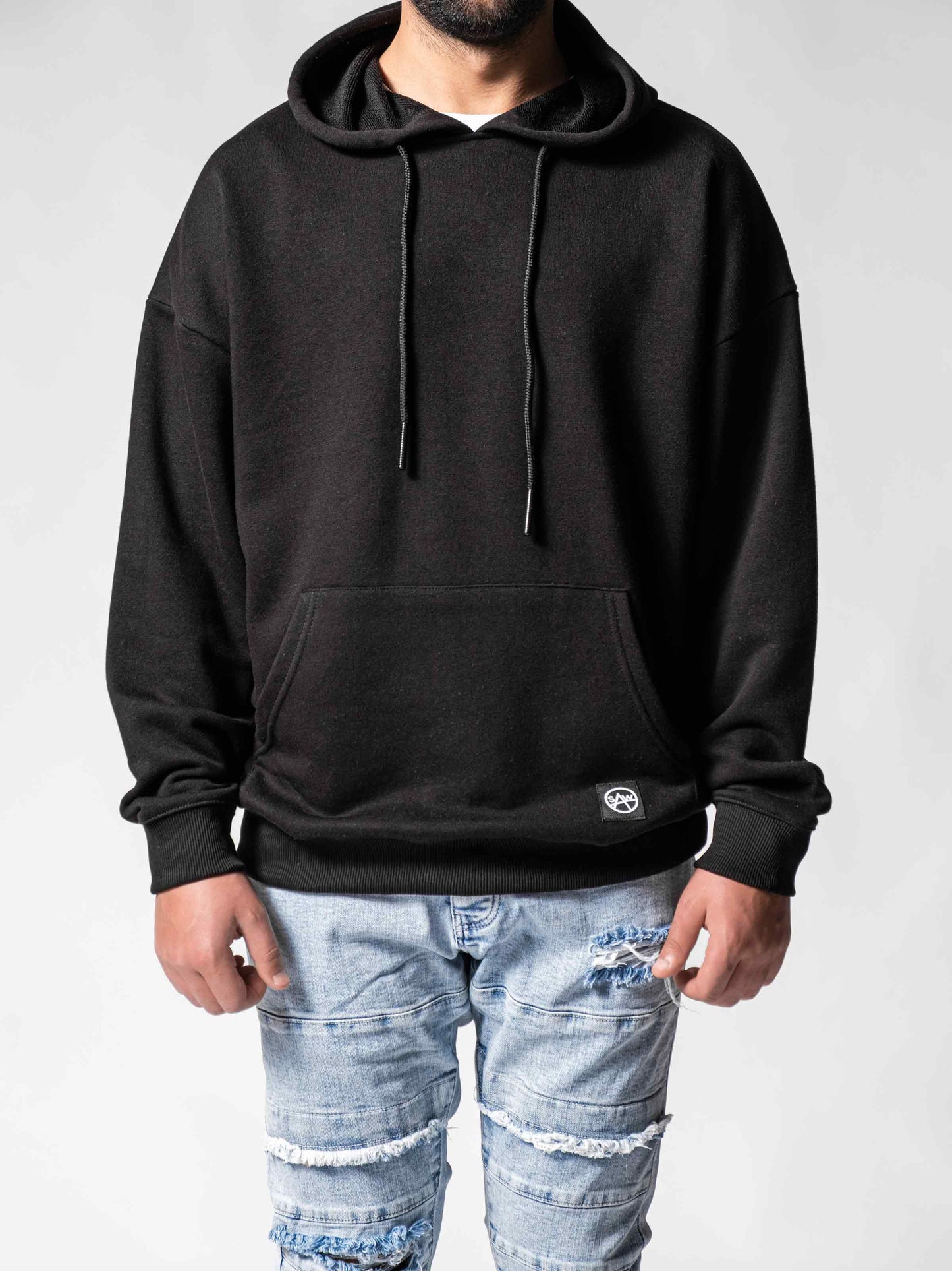 Black Oversize Hoodie: S
