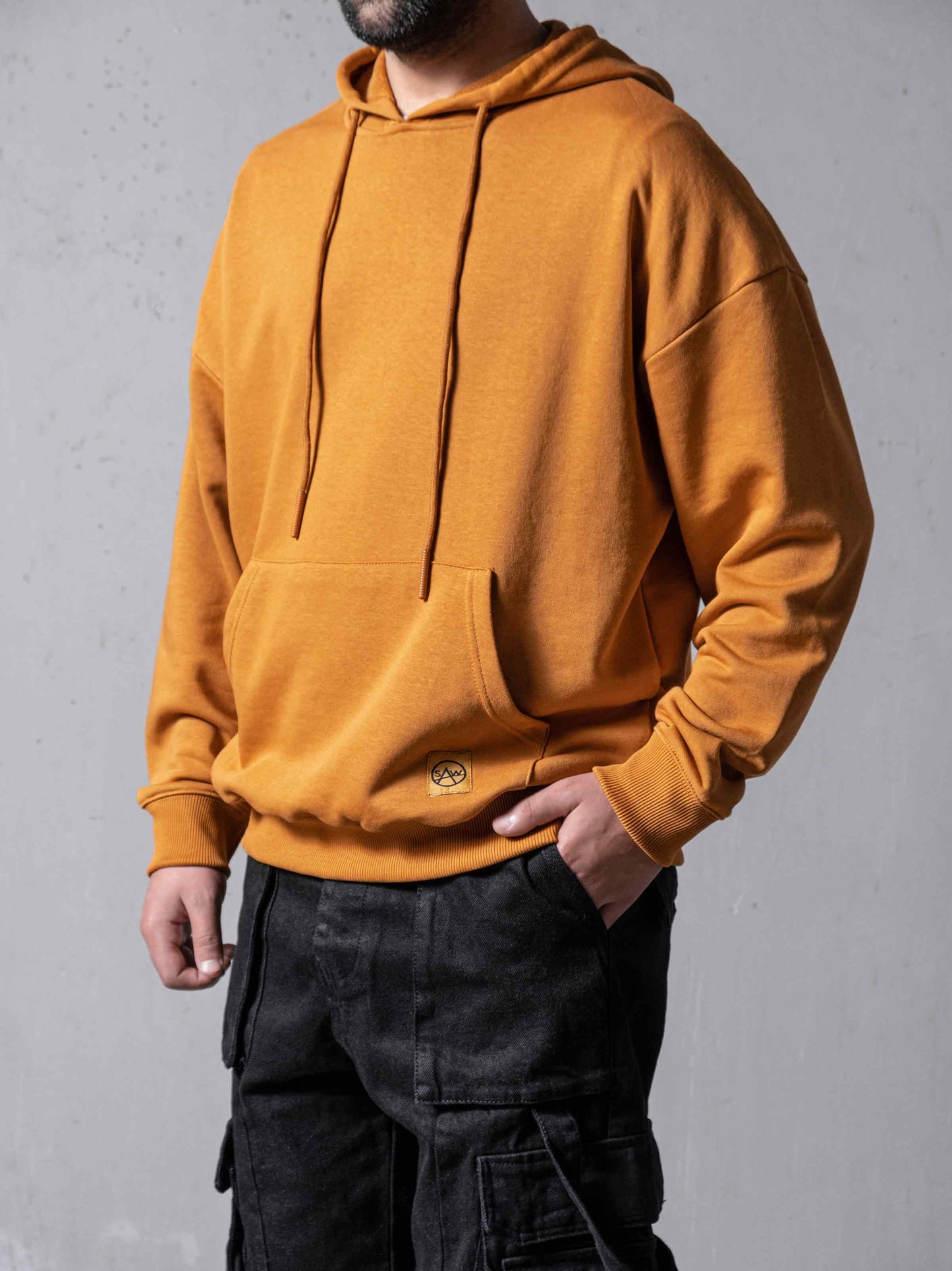 Orange Oversize Hoodie: M