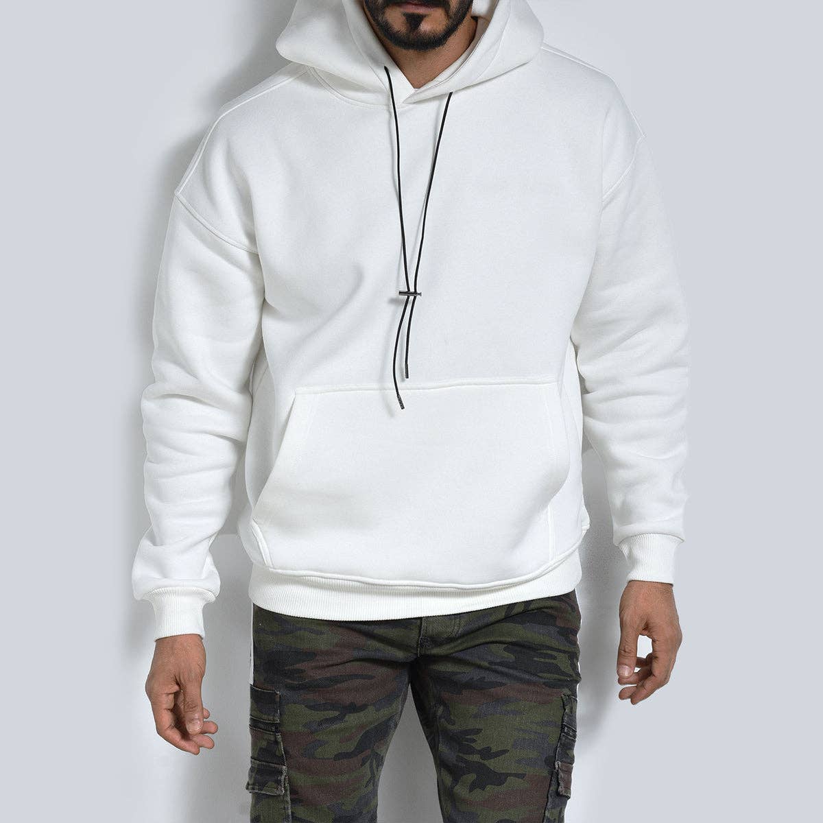 White Oversize Hoodie: M