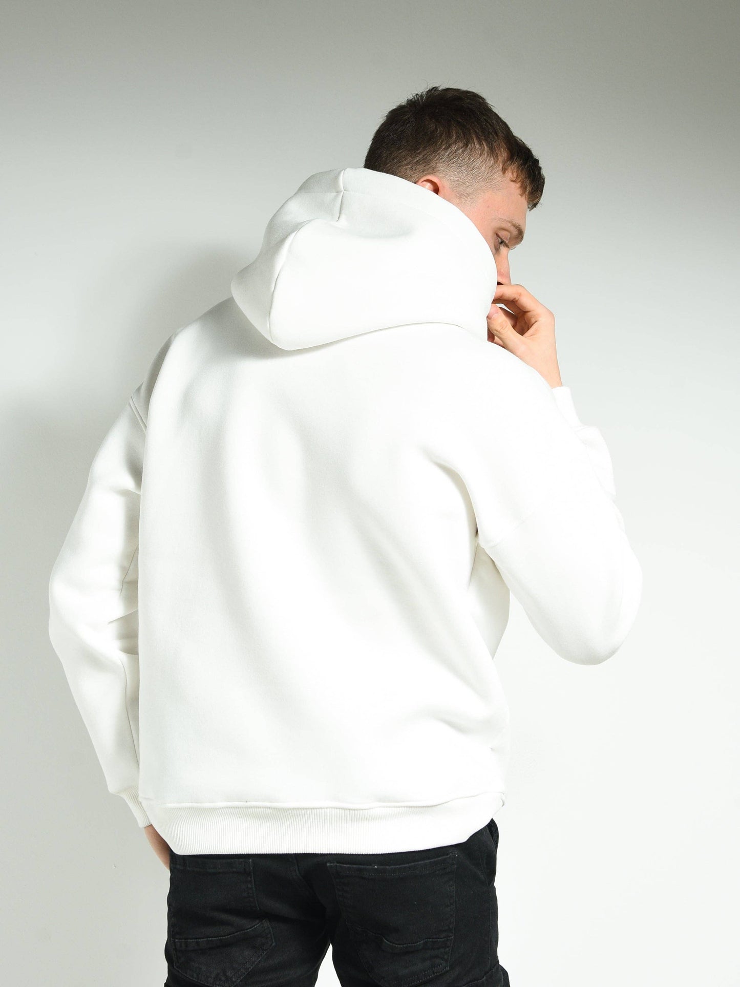 White Oversize Hoodie: M