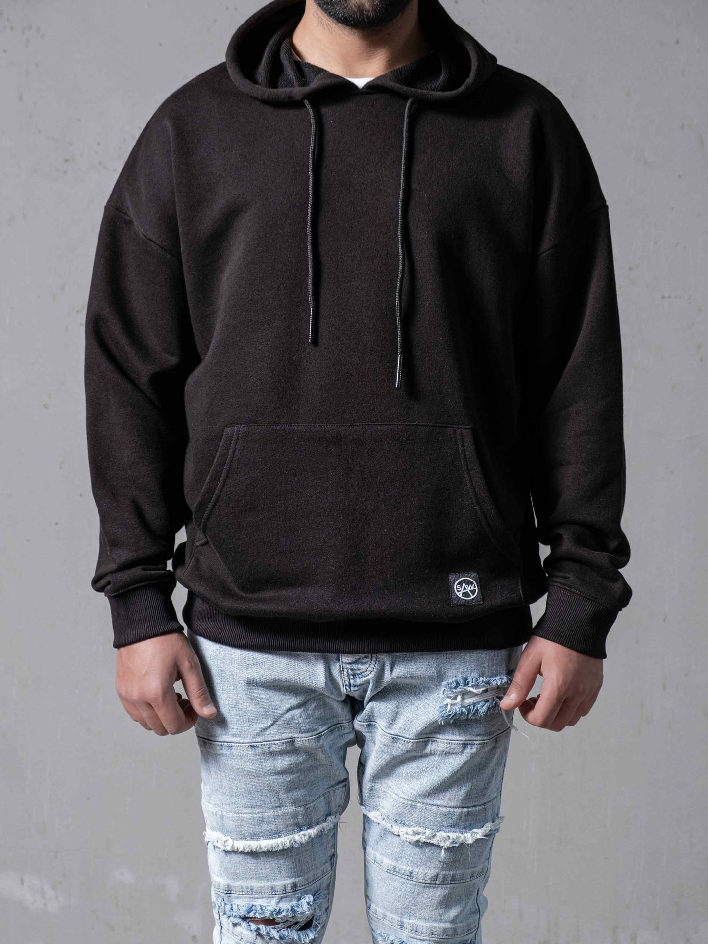 Black Oversize Hoodie: S