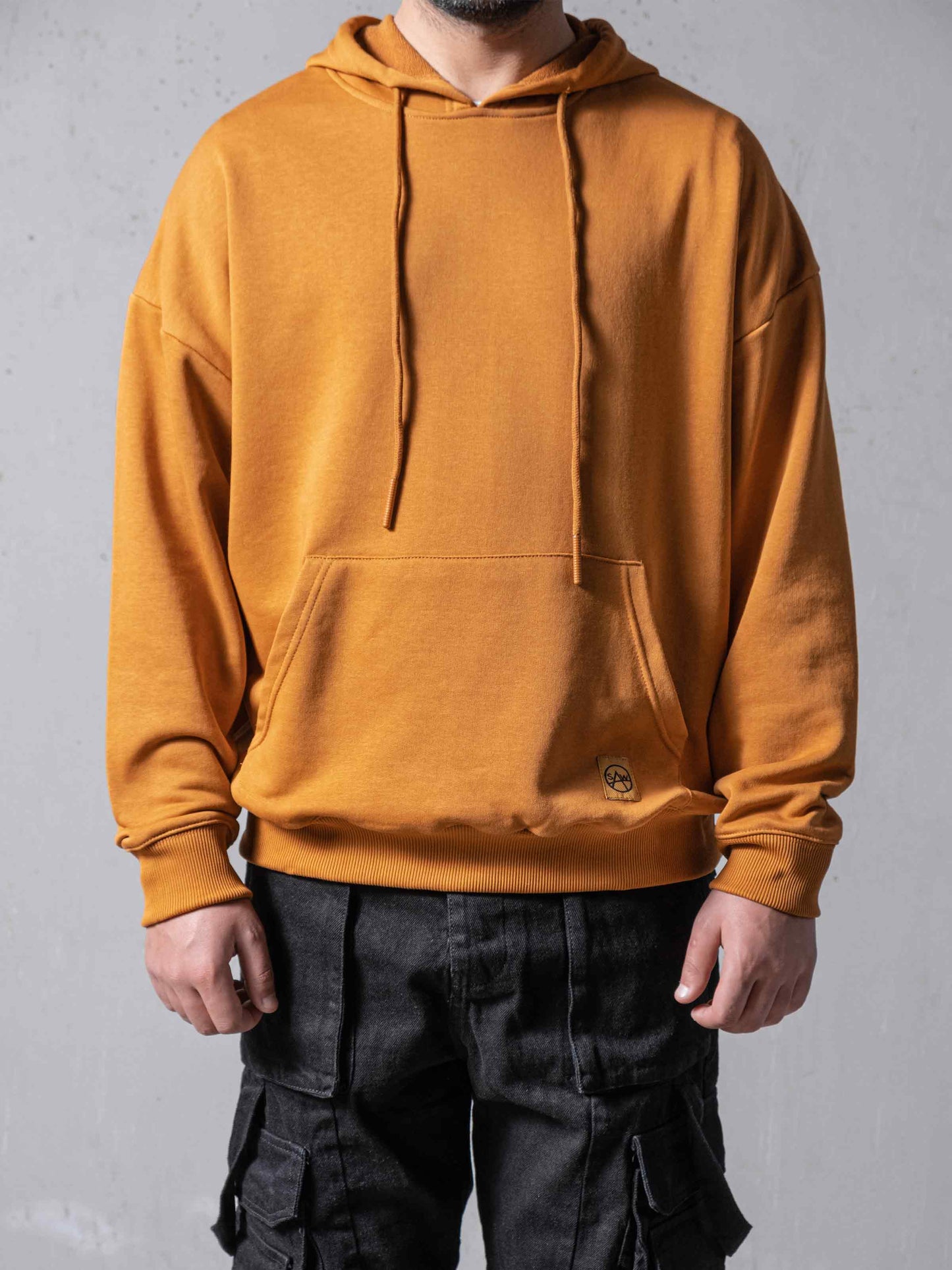 Orange Oversize Hoodie: M