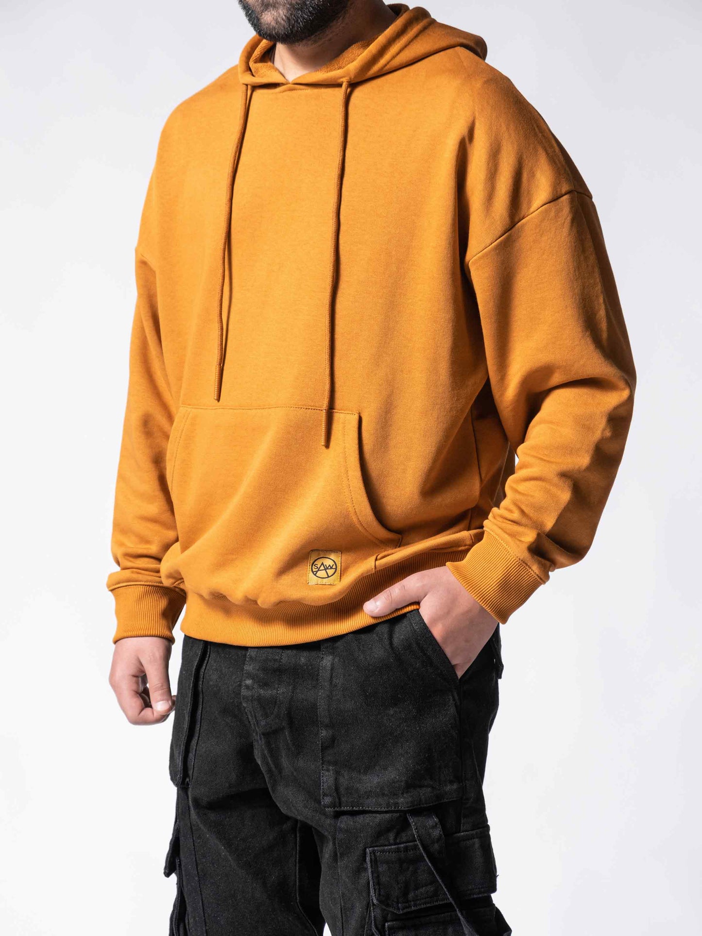Orange Oversize Hoodie: M