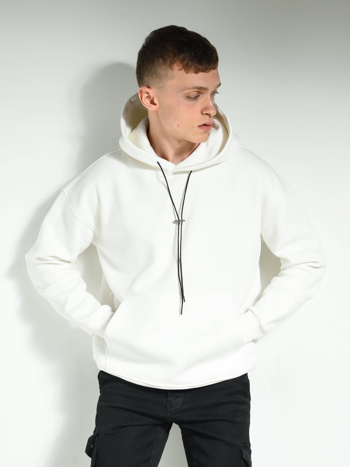 White Oversize Hoodie: S