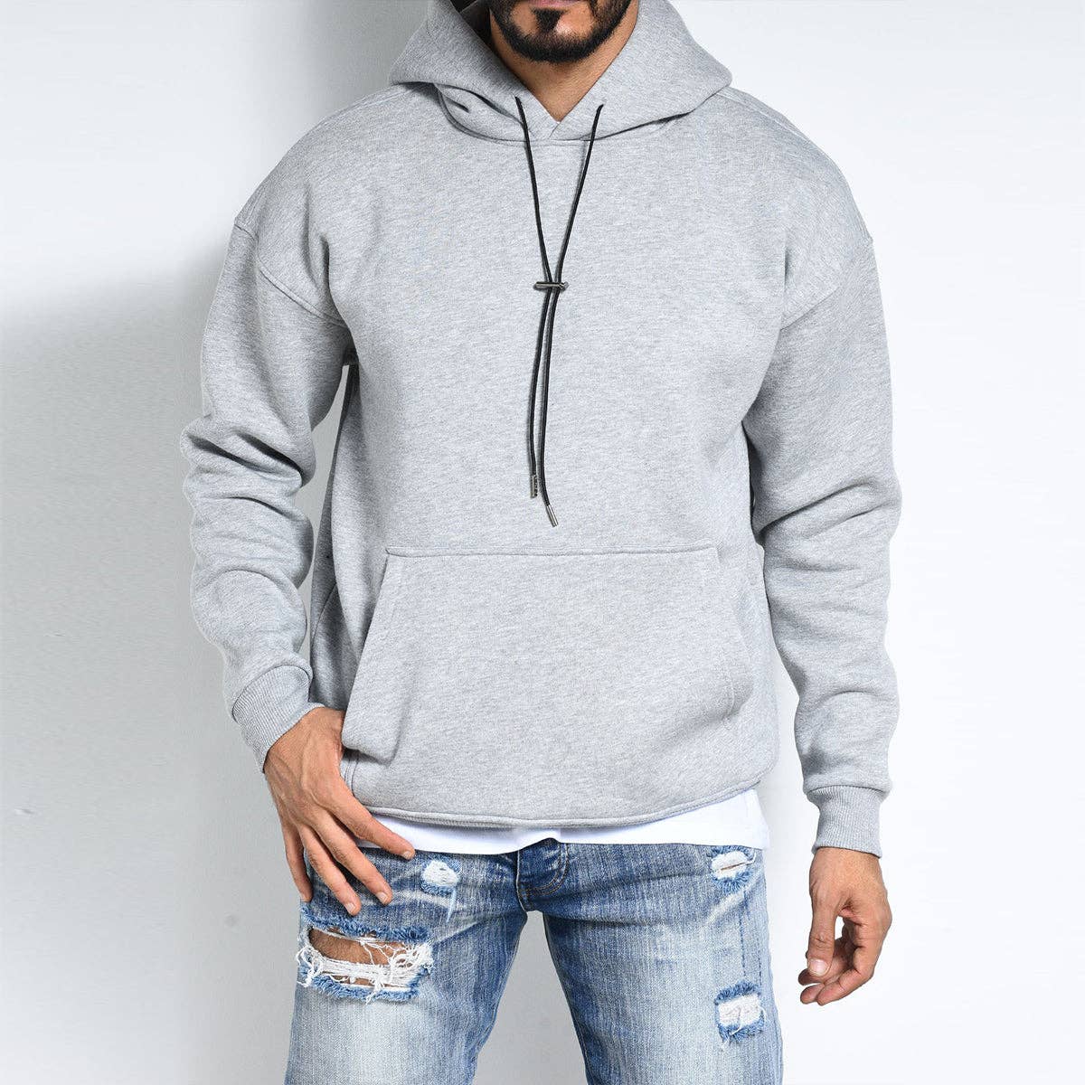 Grey Oversize Hoodie - 100% Cotton: S